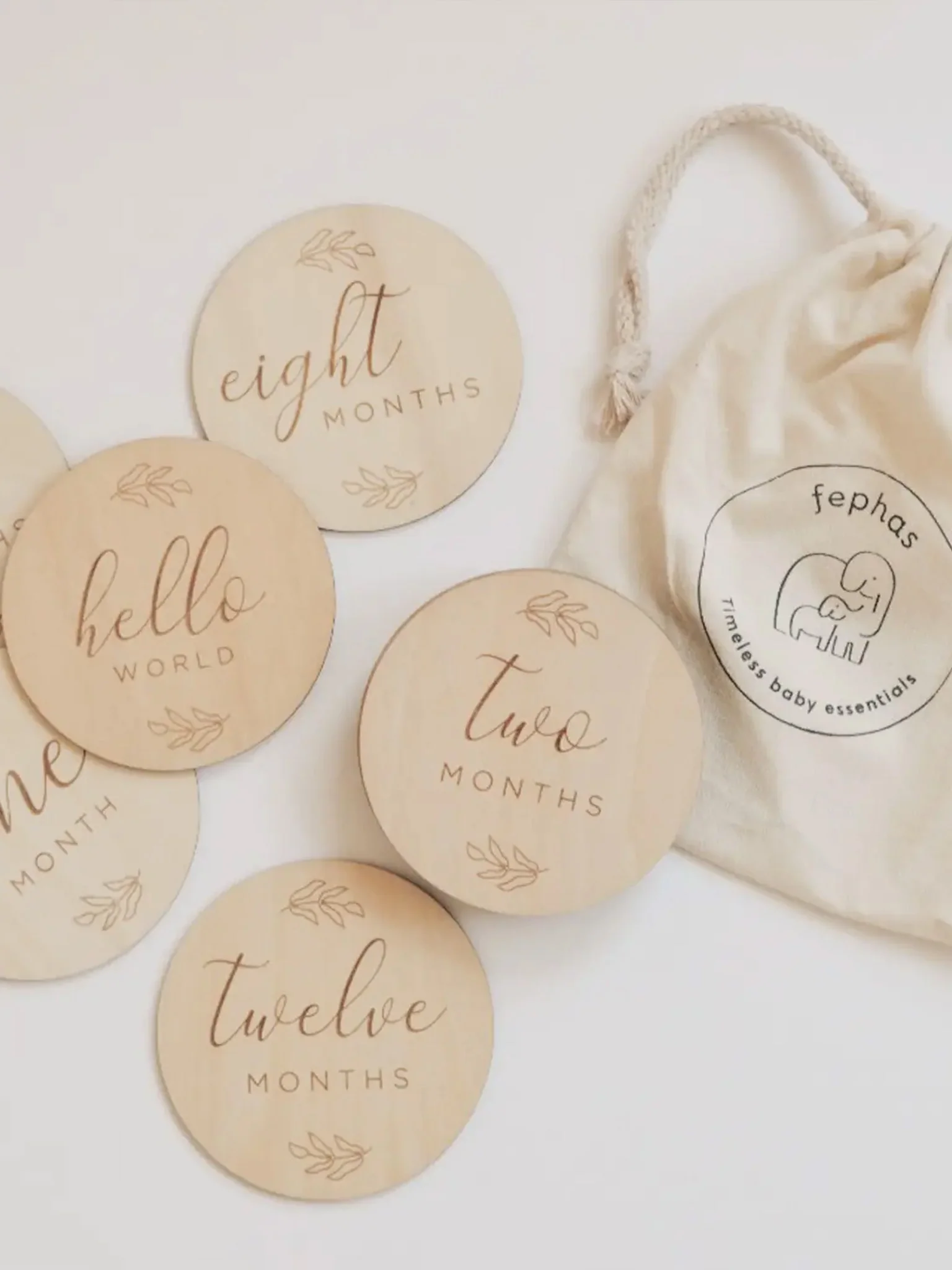 Baby Wooden Botanical Milestone Cards