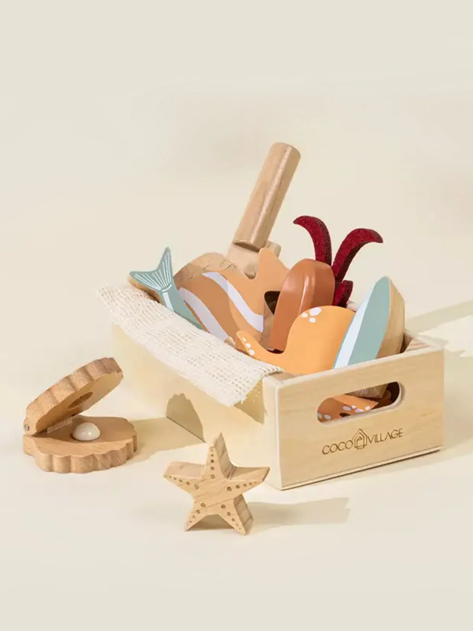 Wooden Seafood Playset