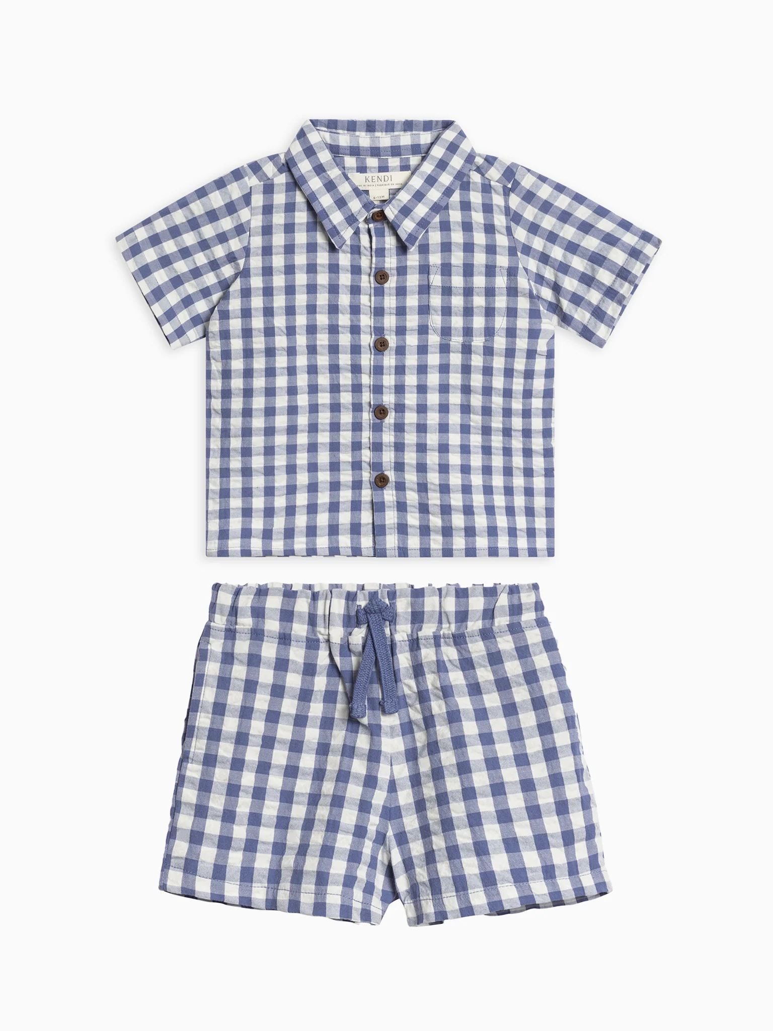 Organic 2 Piece Boys Seersucker Outfit Set
