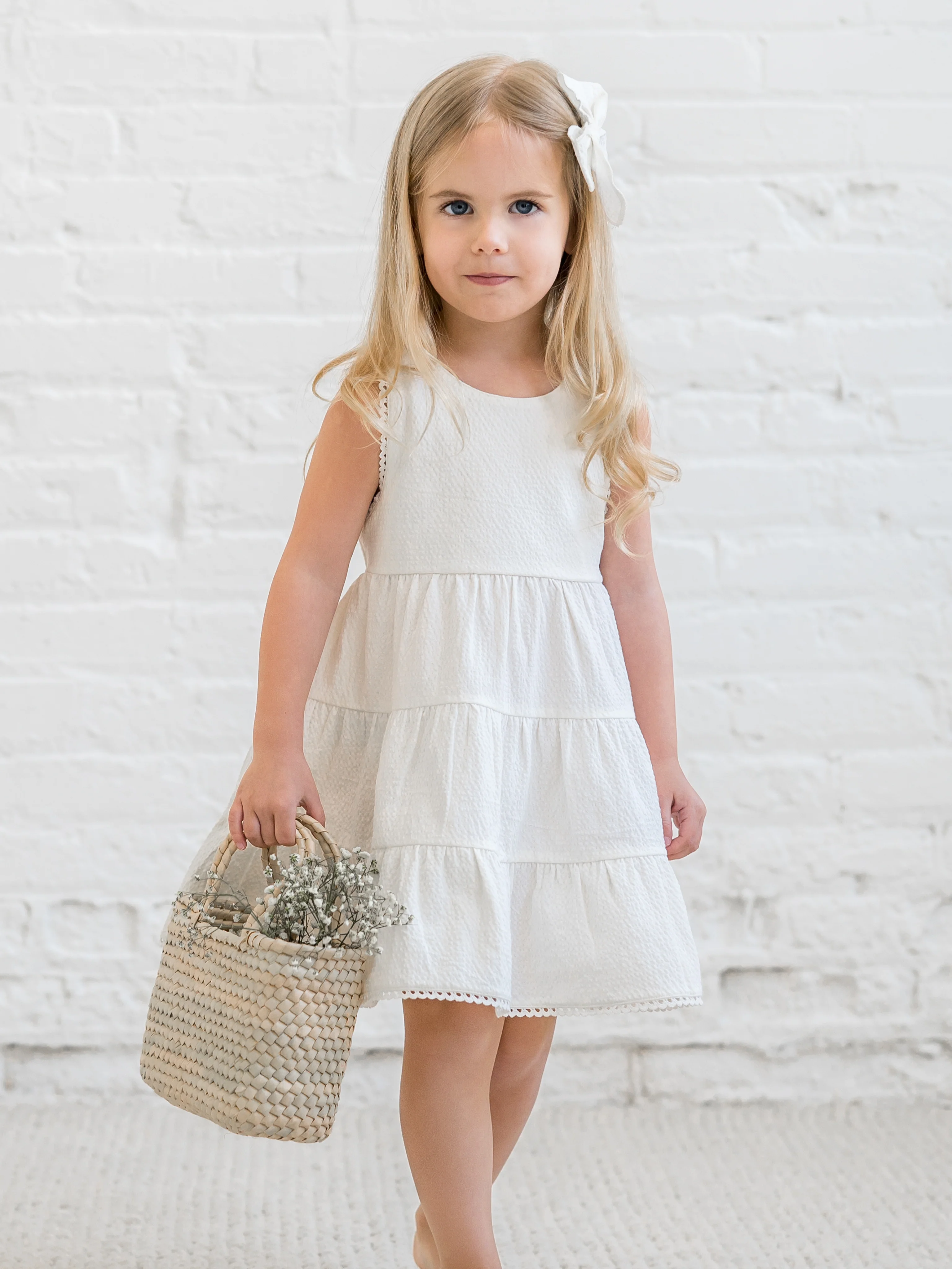 Zoey Seersucker Tiered Dress