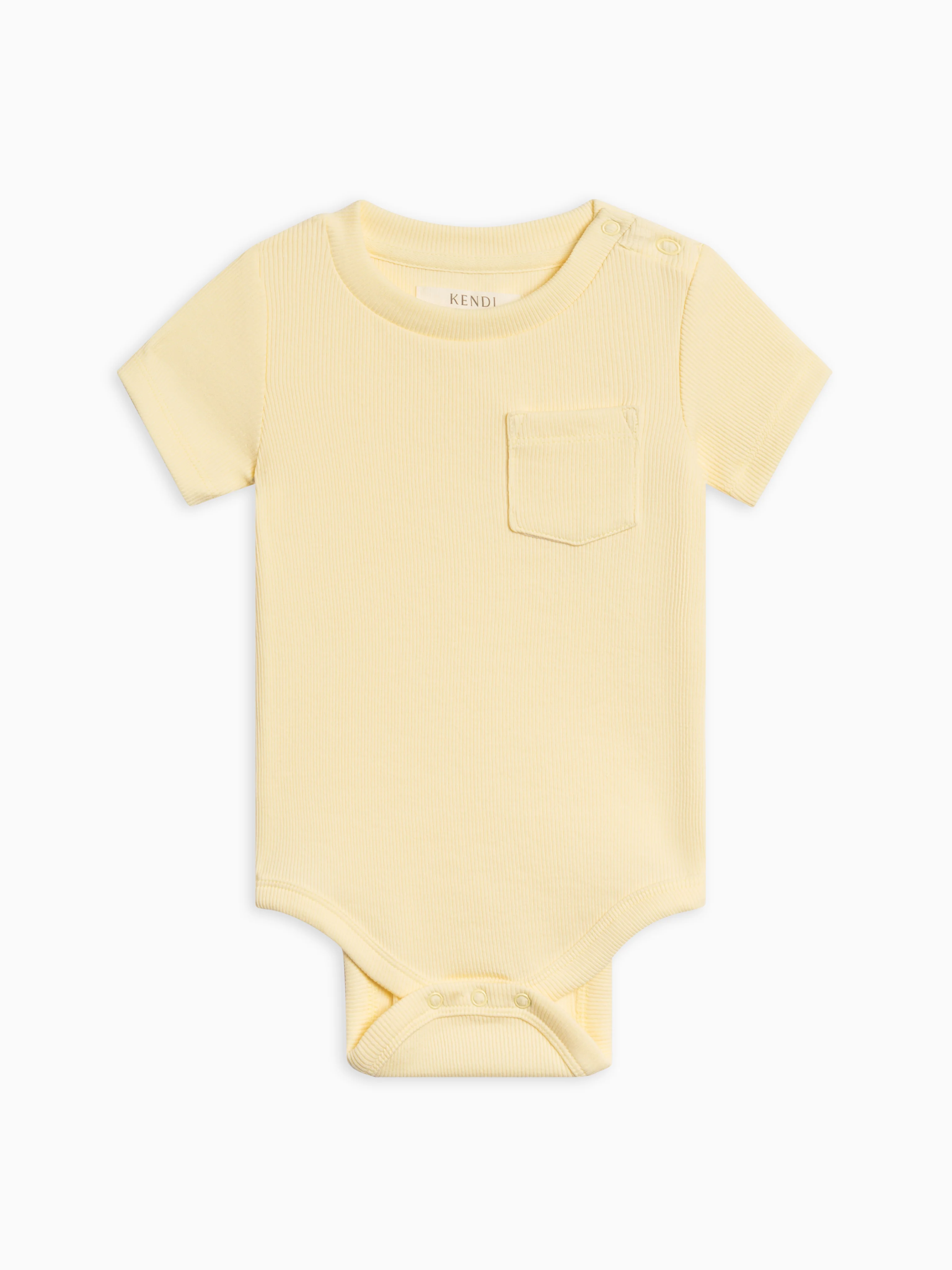 Dana Ribbed Short Sleeve Pocket Bodysuit