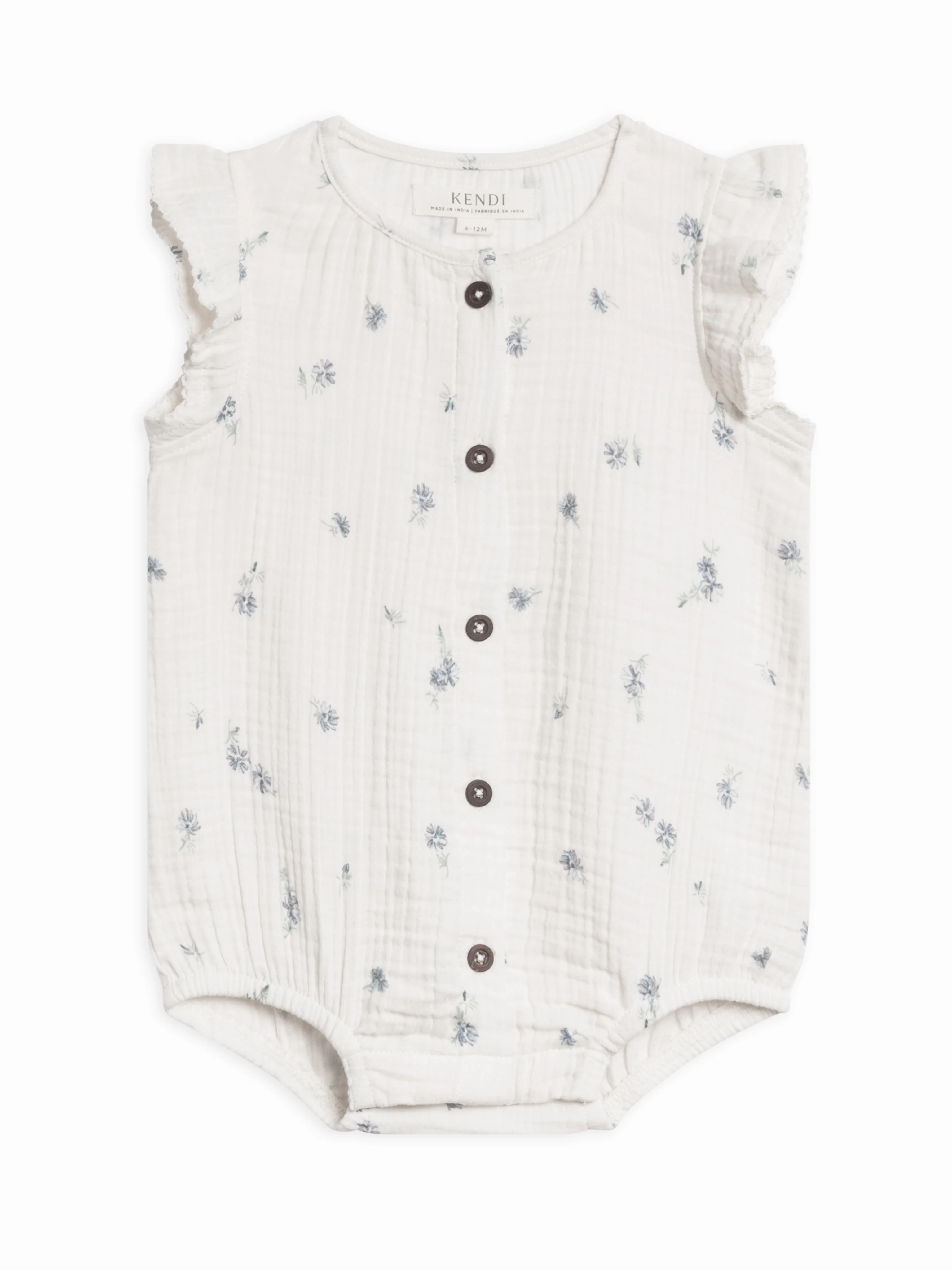 Coco Muslin Button Front Bubble Romper