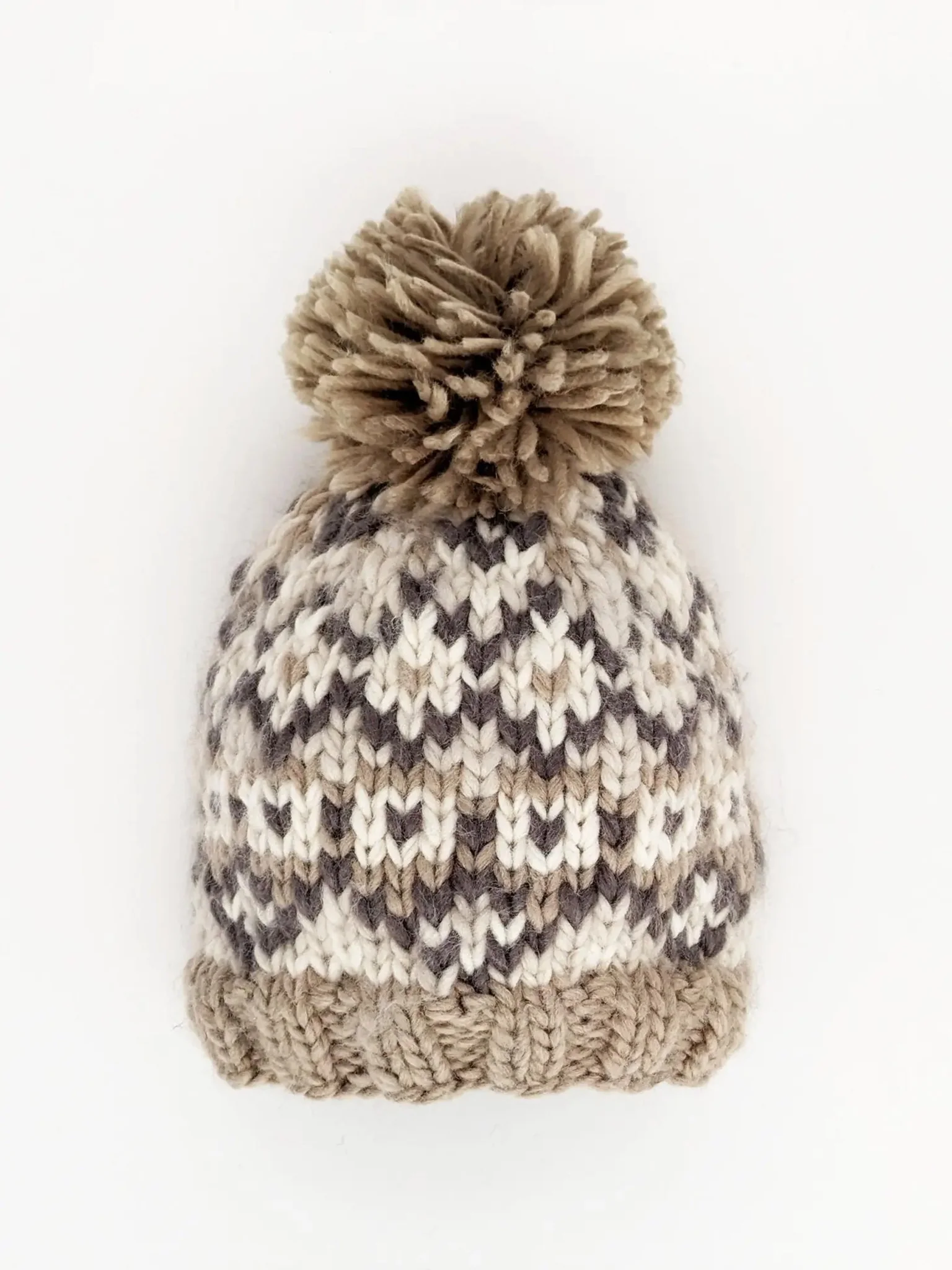 Fairisle Knit Beanie Hat