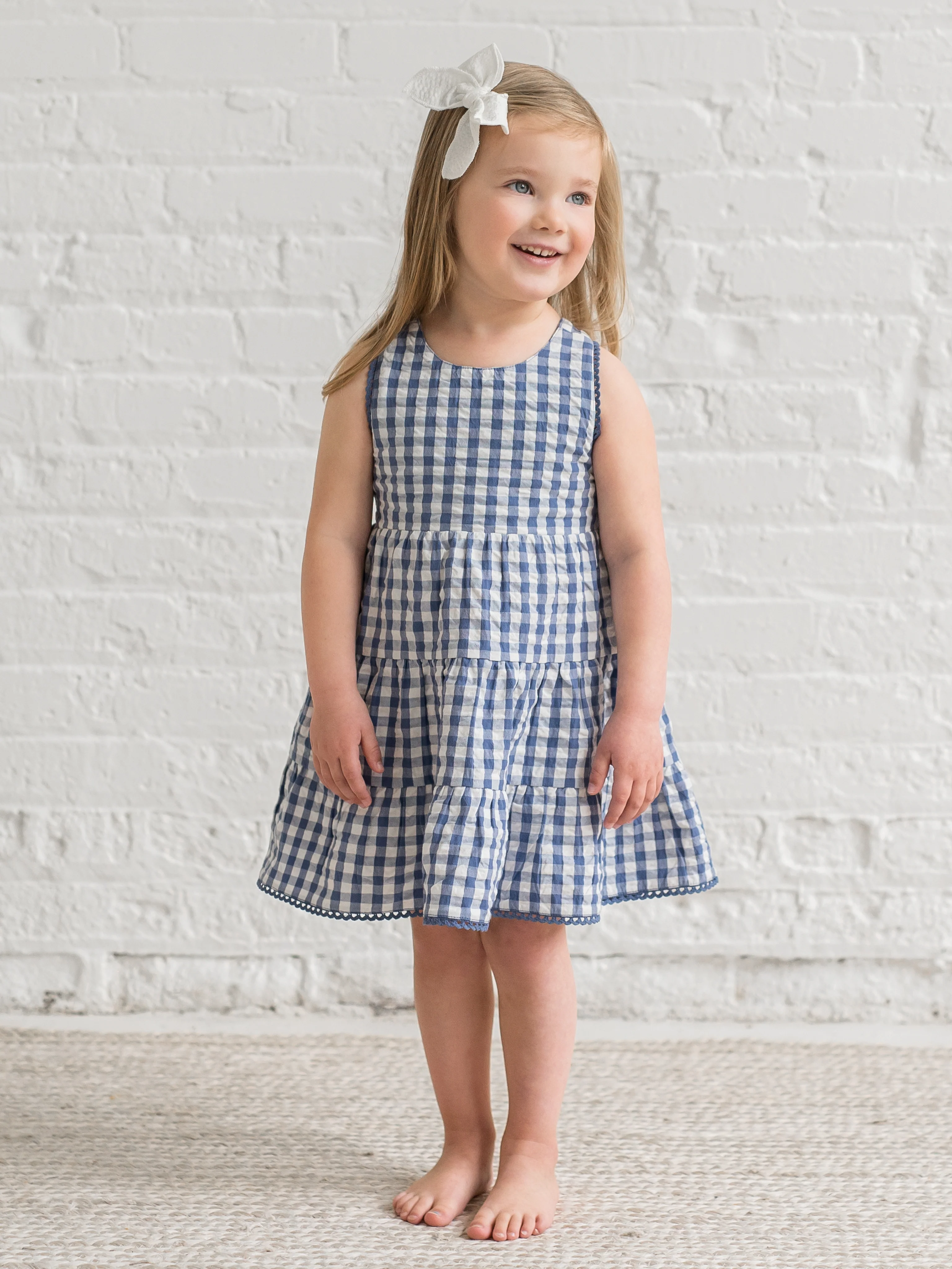 Zoey Seersucker Tiered Dress