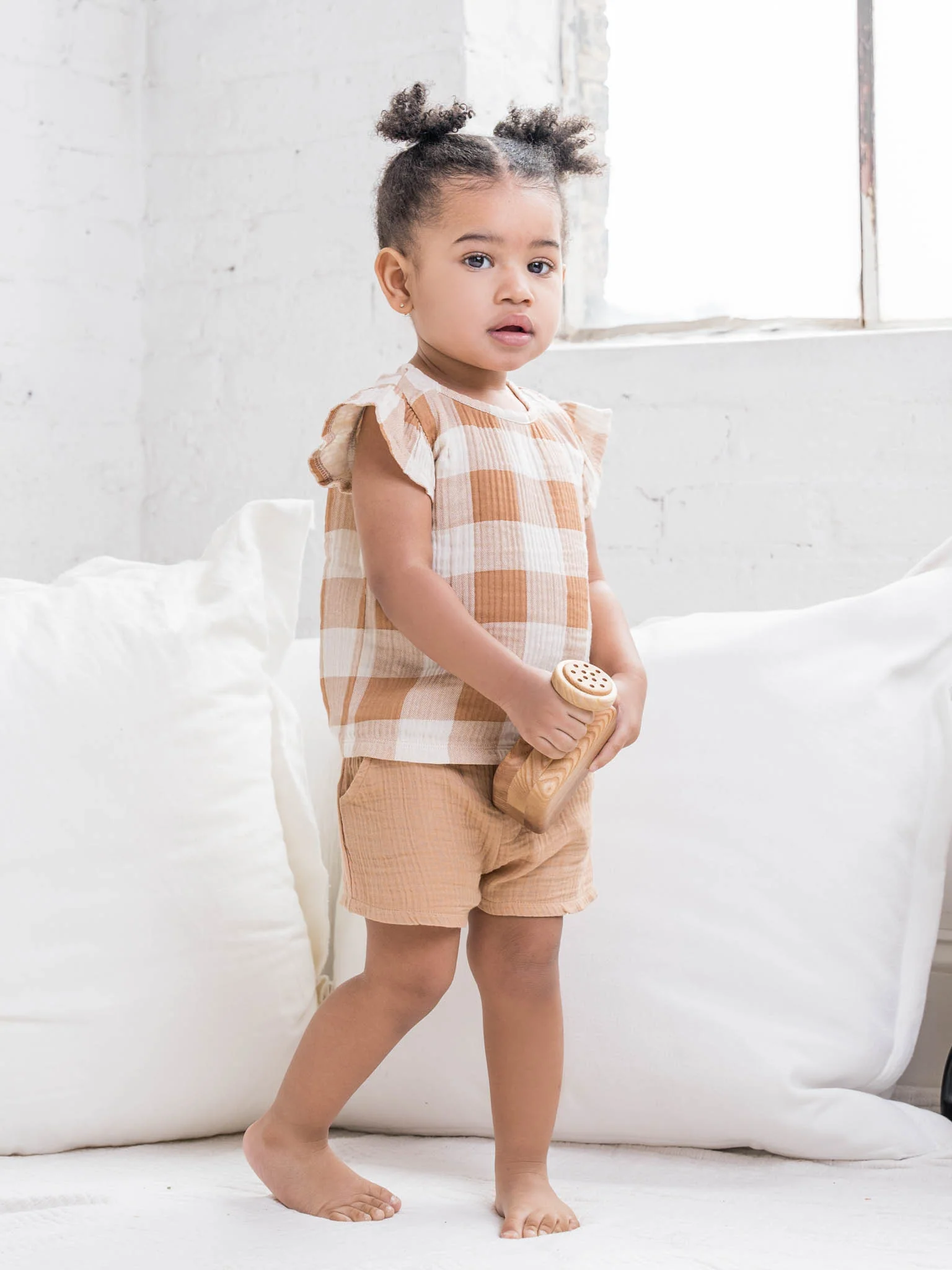 Greta Flutter Sleeve Muslin Top
