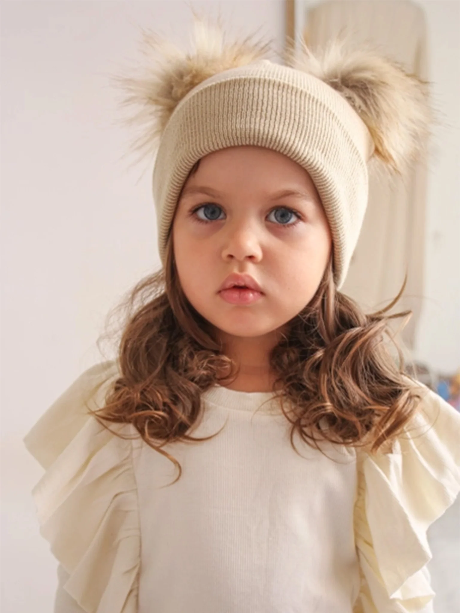 Double Pom Pom Beanie Hat