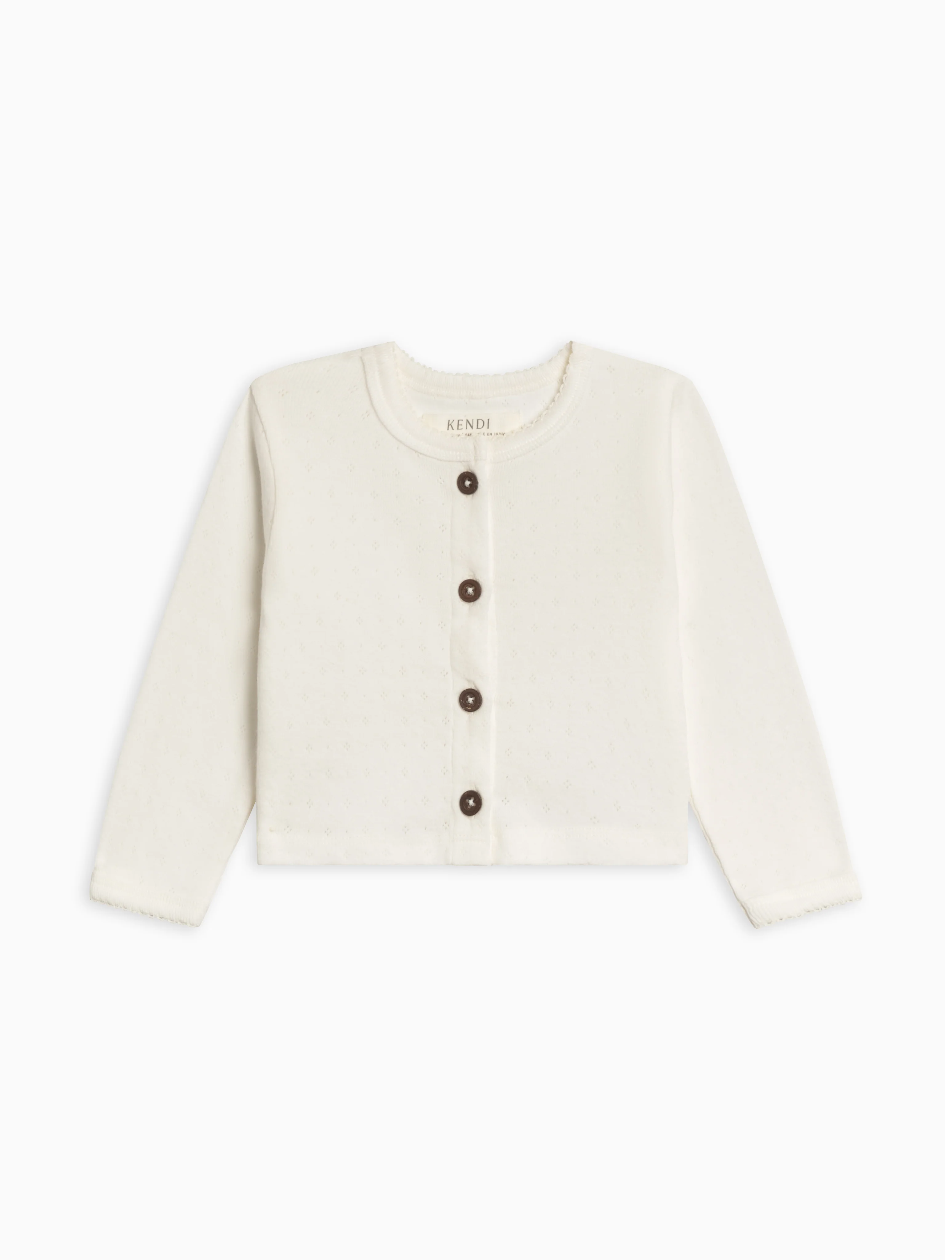Clara Pointelle Button Down Cardigan