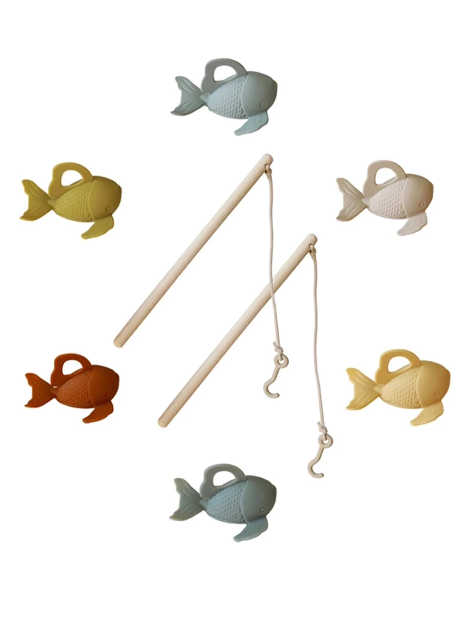 Silicone and Wood Fishing Play Set