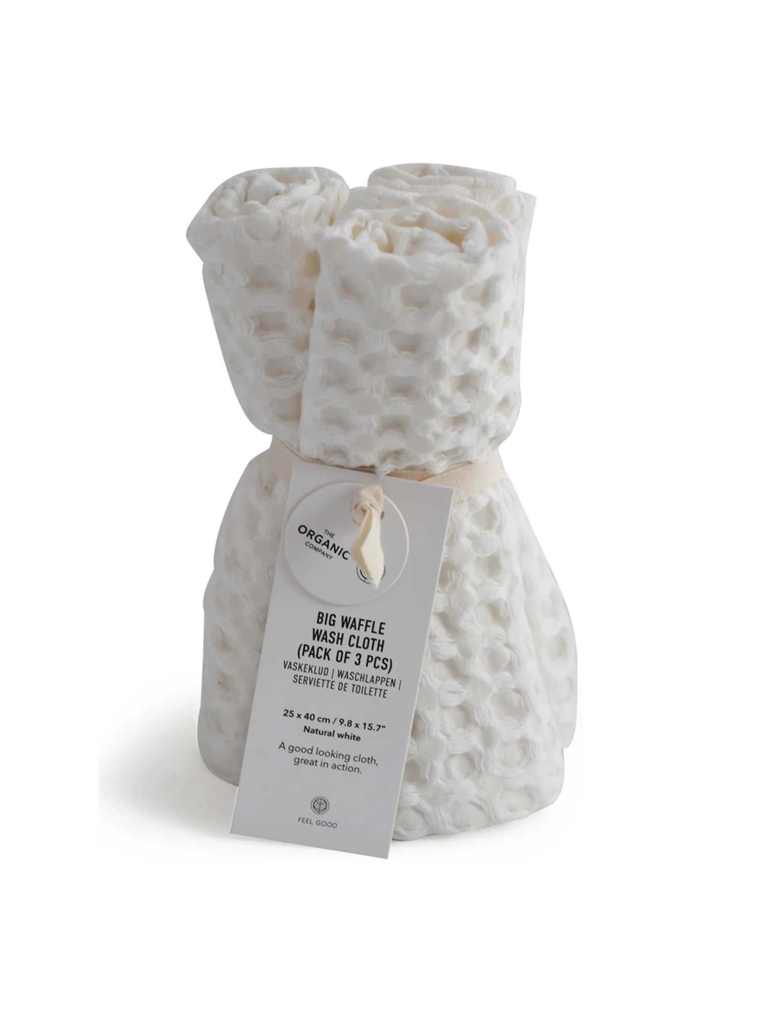 Organic Cotton Big Waffle Washcloth 3-Pack