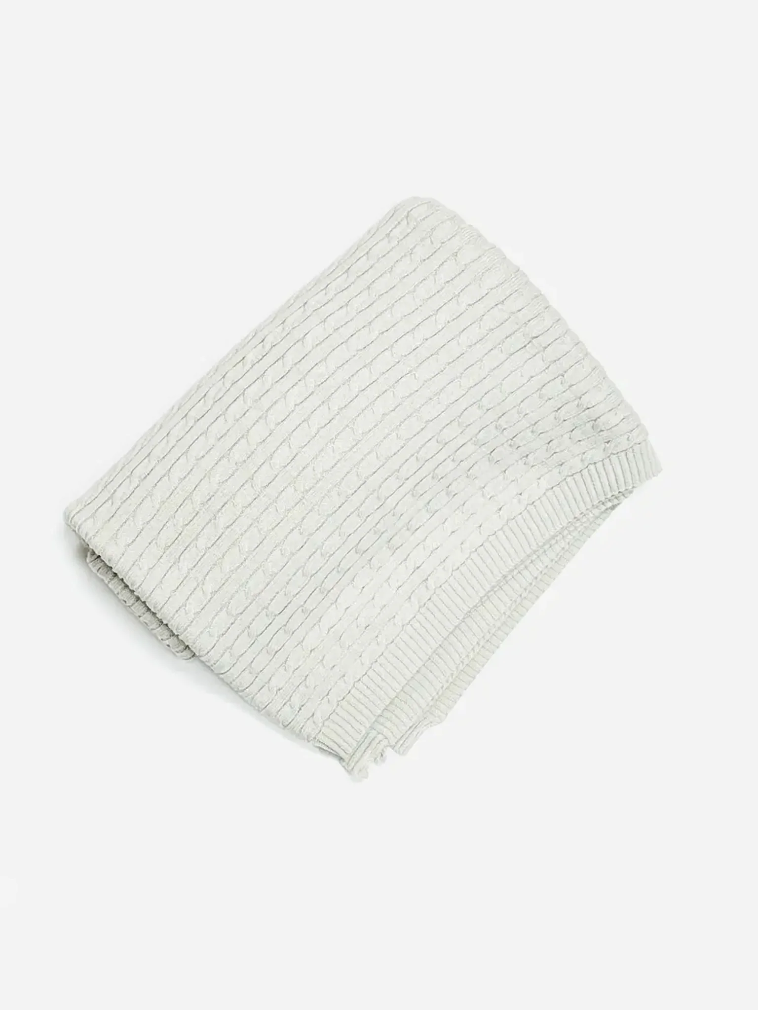 Mini Organic Cotton Cable Knit Baby Blanket