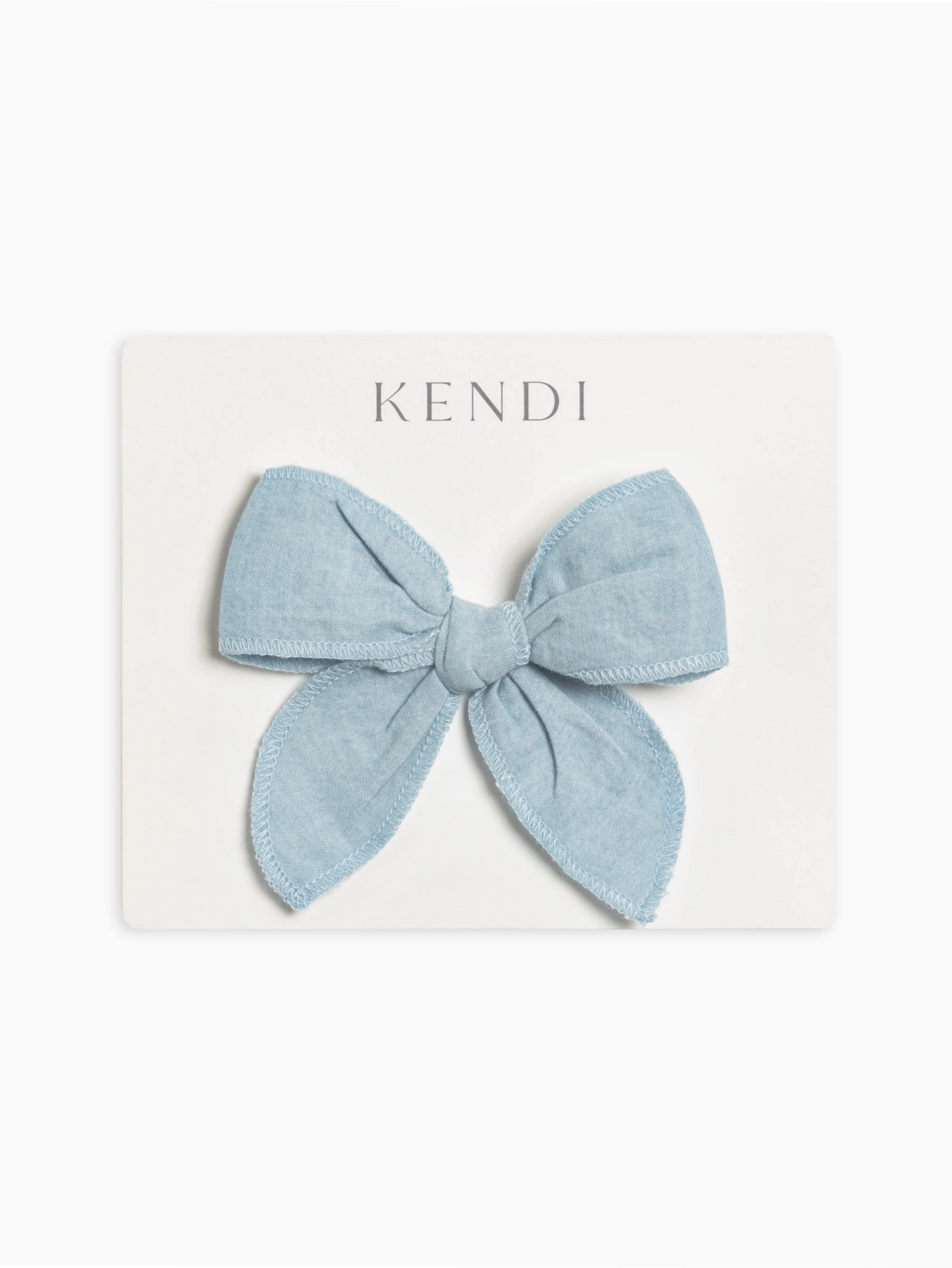 Light Chambray Bow Clip